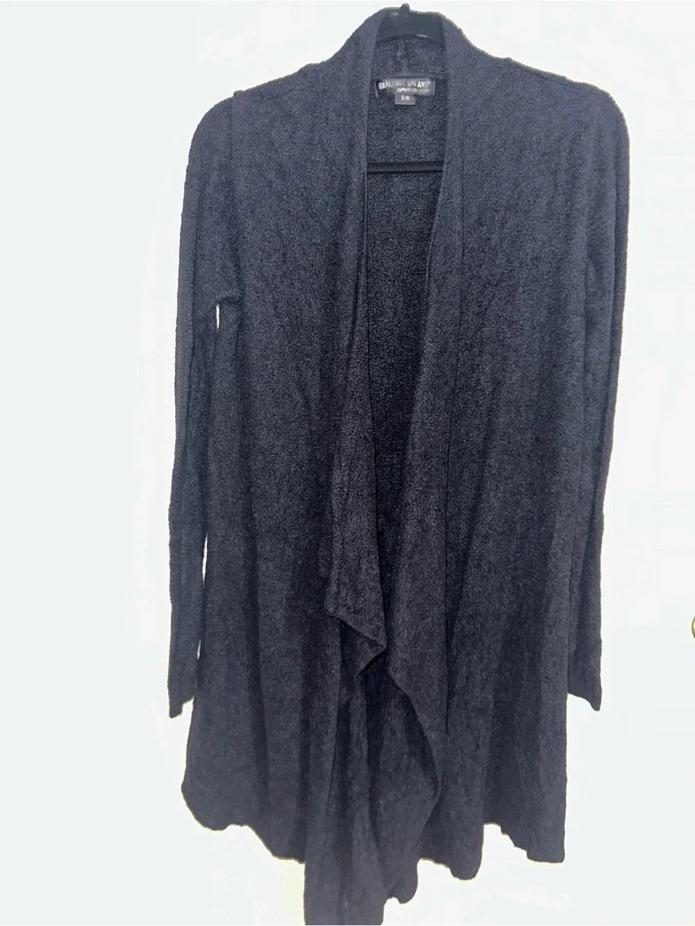 Barefoot Dreams bamboo chic lite Black Open-Front Draped Cardigan